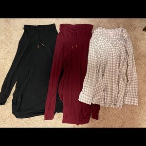 Bundle of maternity shirts/sweaters
